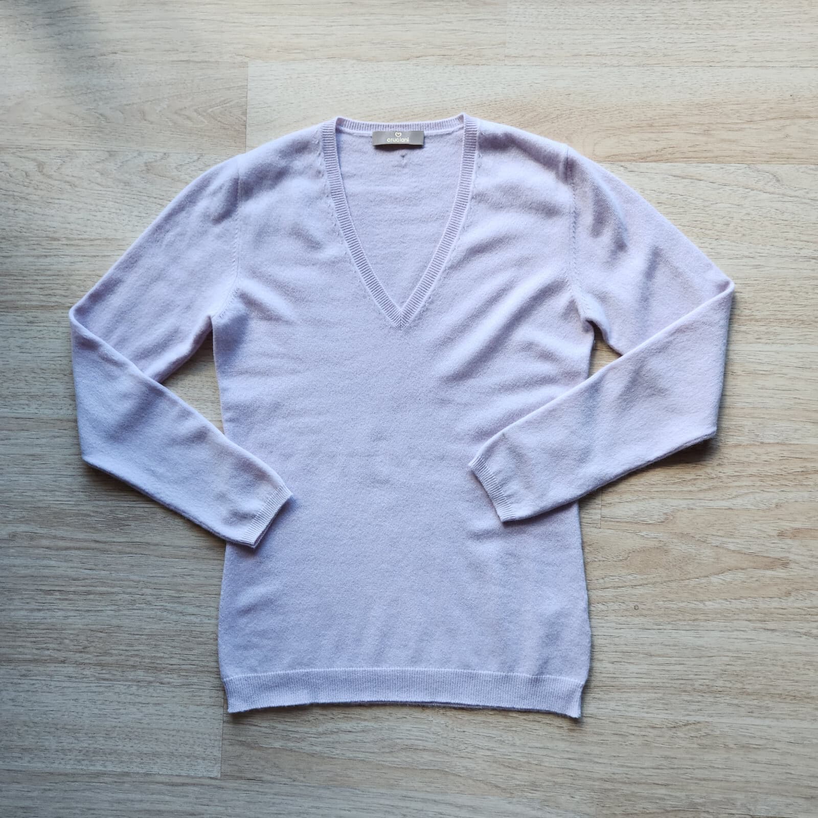 NWoT Cruciani Made in Italy 100% Cashmere Sweater Pullover V-Neck Purple Sz.44 - Thumbnail 5