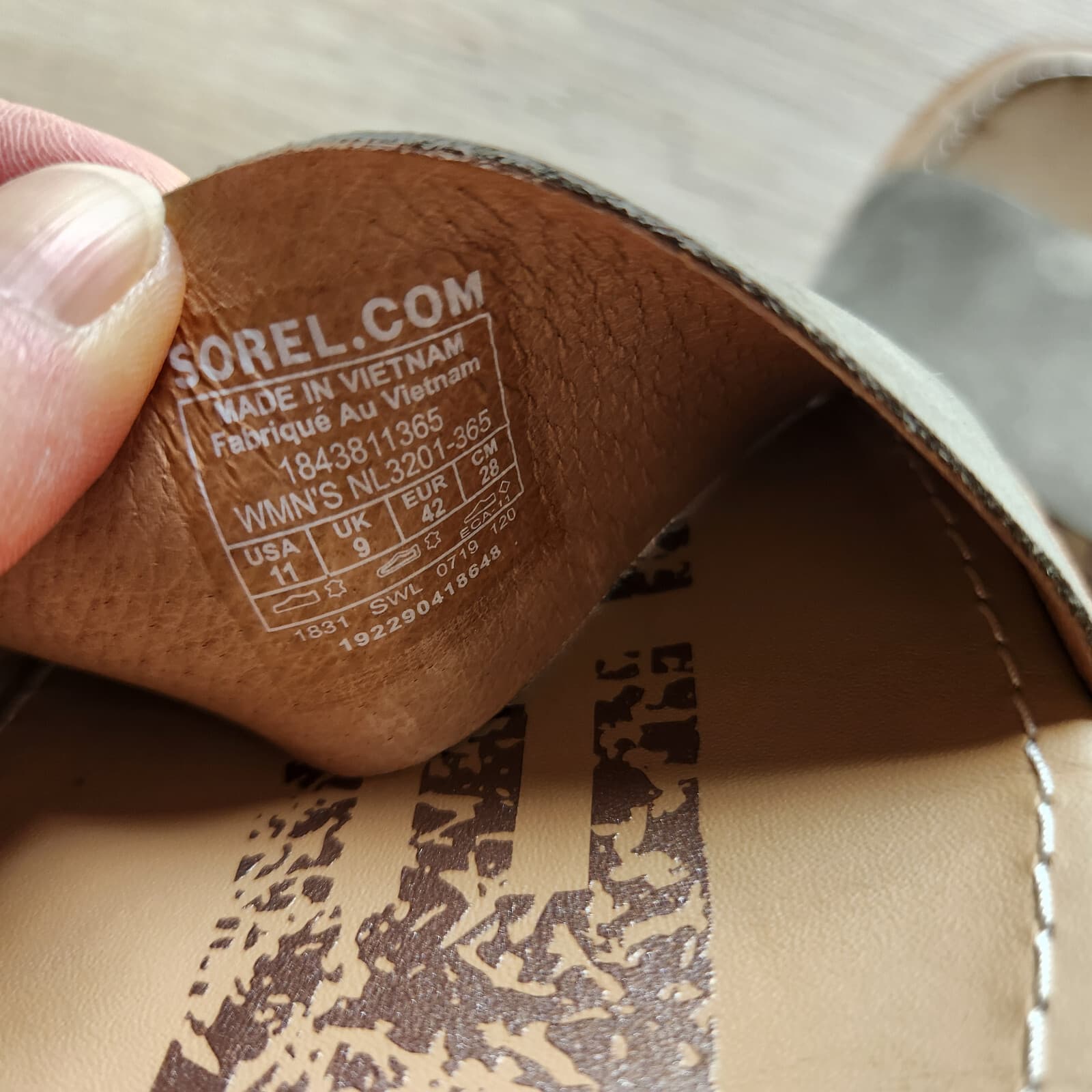 Sorel Ella Leather Gore Stretch Strap Sporty Sandal Comfortable Sage Green US11 - Thumbnail 14