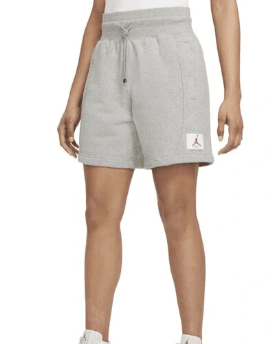 AIR JORDAN Flight Fleece Standard Fit Shorts Drawstring Pocket Grey Women's M - Thumbnail 2