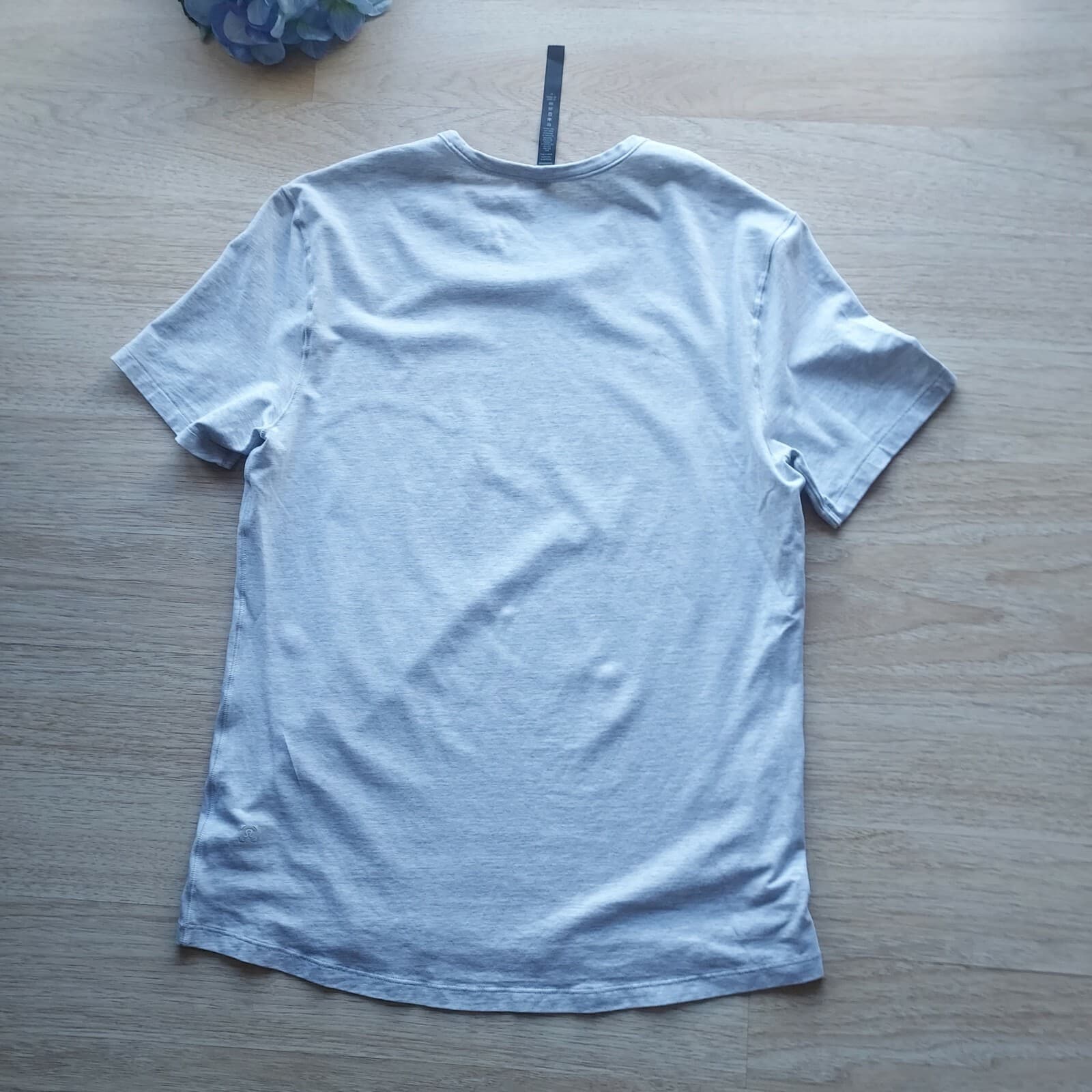 Lululemon Pima Cotton Blend T-Shirt Short Sleeve Primitive Power Grey Men Sz.L - Thumbnail 4