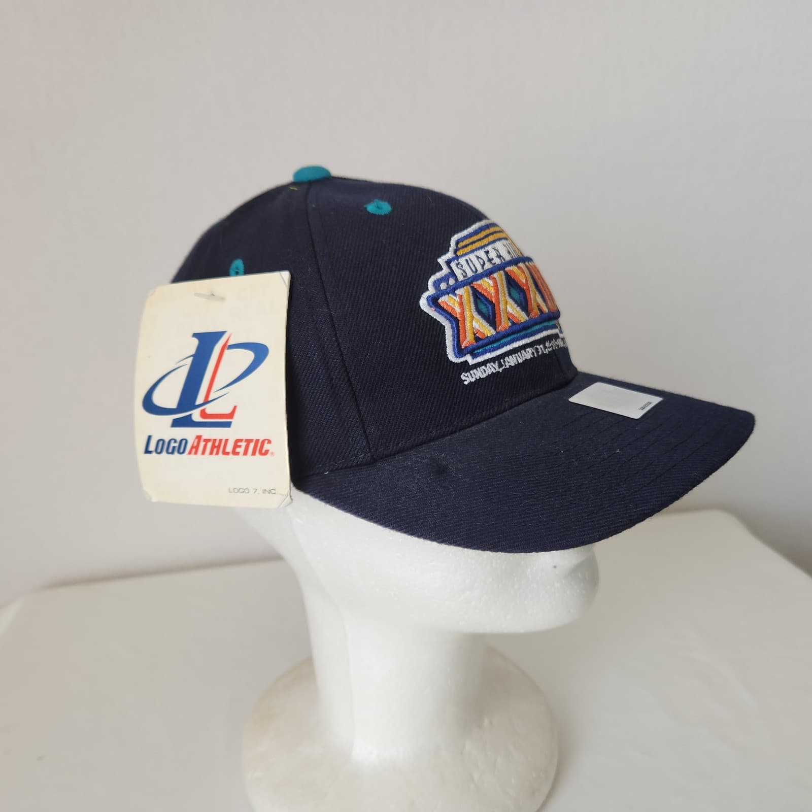 Vintage'99 NWT NFL SUPER BOWL XXXIII Miami Logo Athletic Hat Wool Blend Snapback - Thumbnail 3