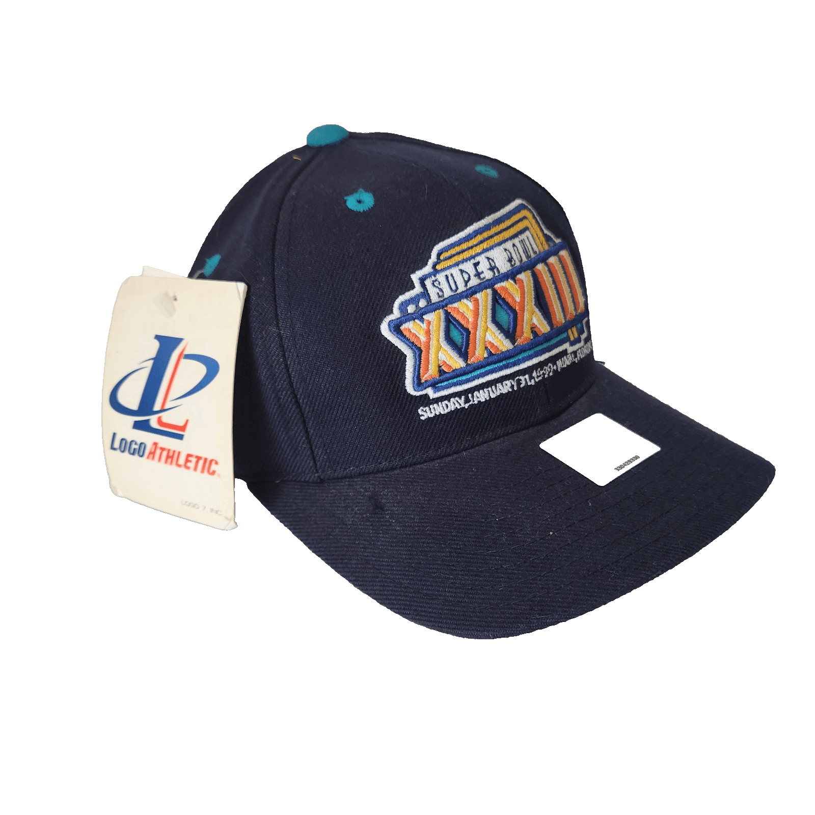 Vintage'99 NWT NFL SUPER BOWL XXXIII Miami Logo Athletic Hat Wool Blend Snapback