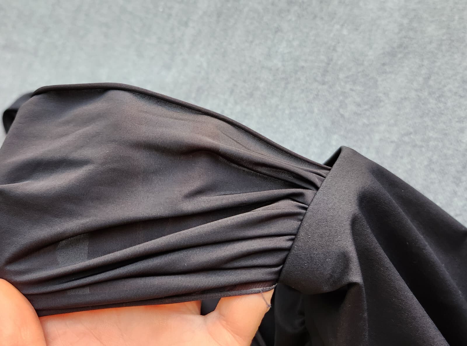 Spanx One Piece Swimsuit Bandeau-Bra Stretch Sheer Slimming Black Sz.10 - Thumbnail 5