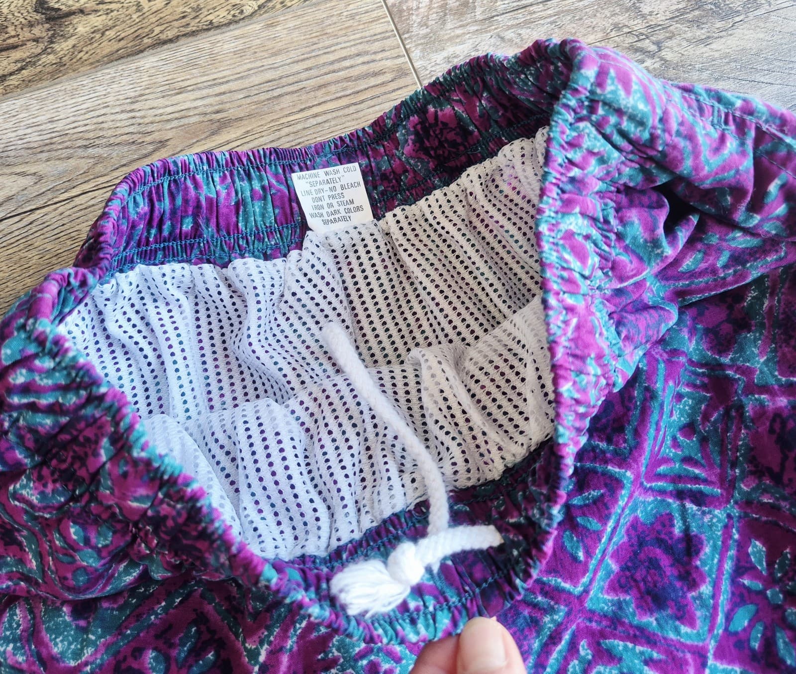 Vintage Maui Trading Company Floral Swim Short Mesh Liner Purple Green Men's S - Thumbnail 6