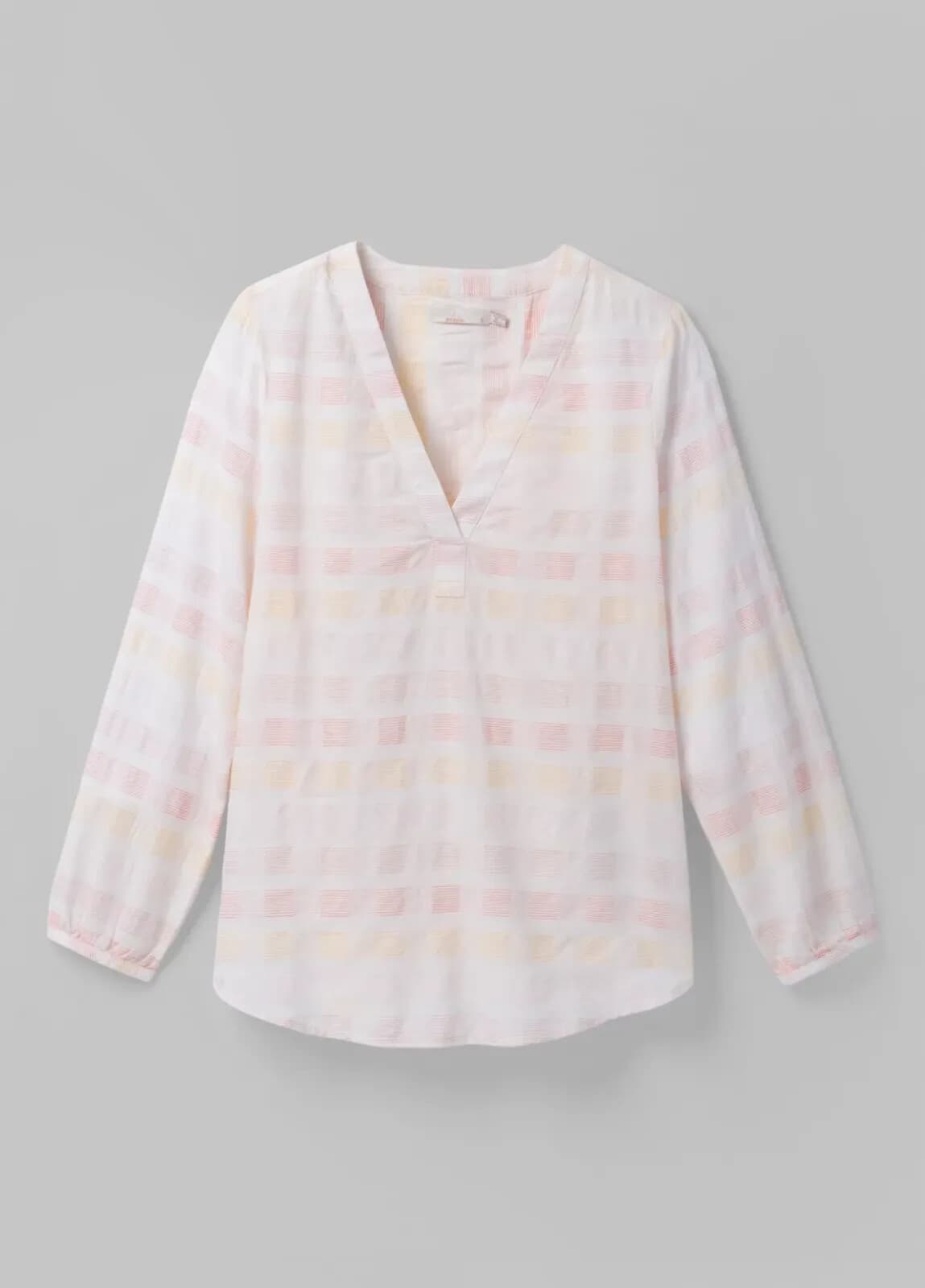 PrAna Indra Popover Top Long Sleeve V-Neck Multicolor Organic Cotton Blend Sz.XS - Thumbnail 2