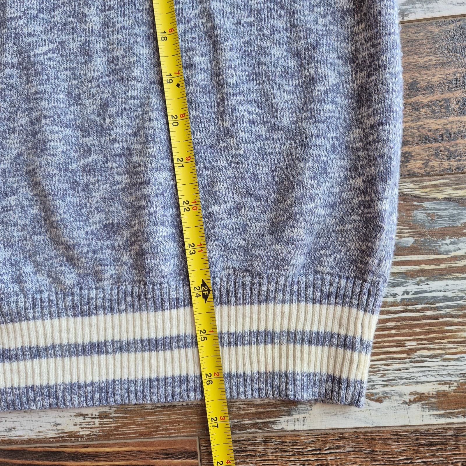 Black Brown 1826 Tennis Sweater V-Neck Blue White Cotton Blend Men's M - Thumbnail 8