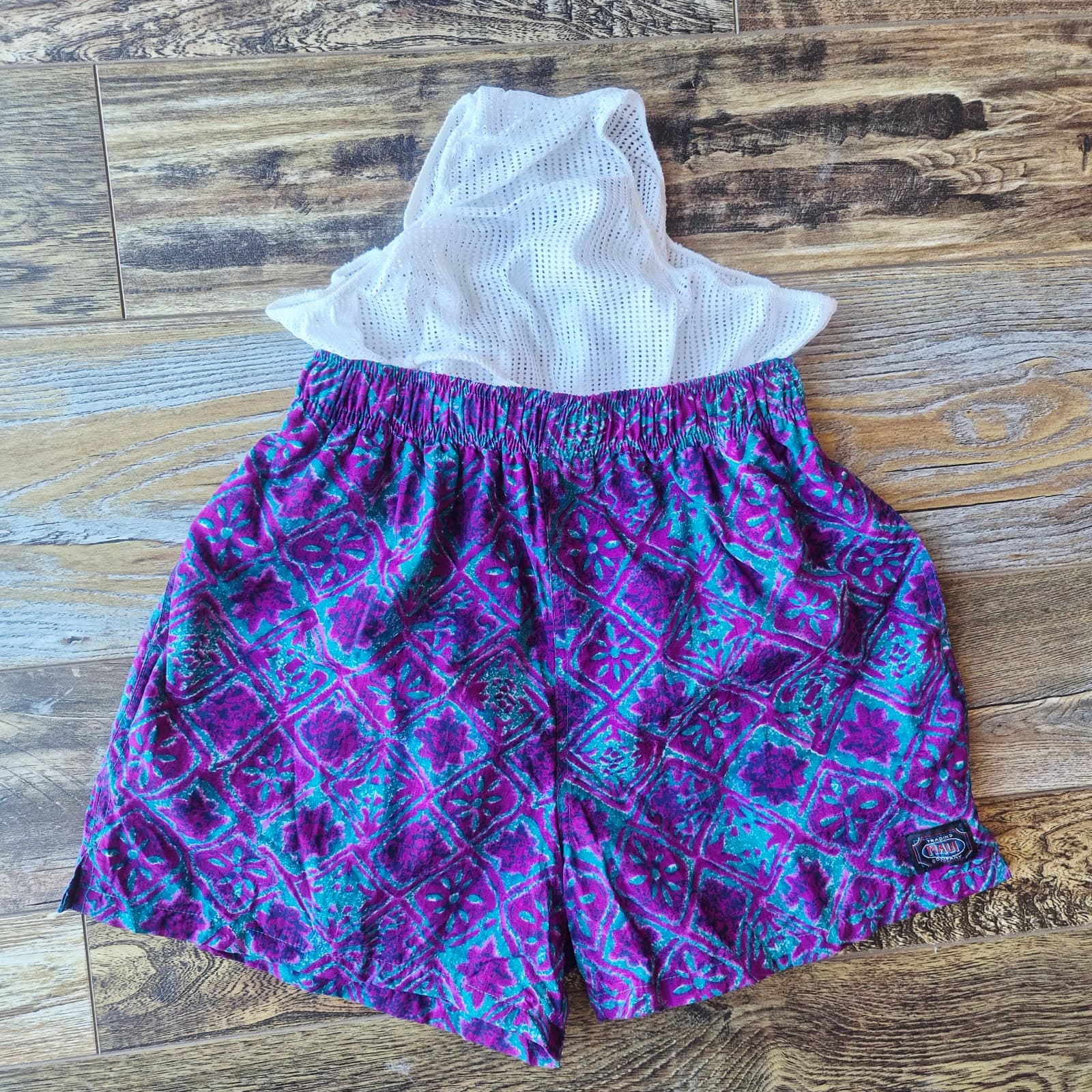 Vintage Maui Trading Company Floral Swim Short Mesh Liner Purple Green Men's S - Thumbnail 9