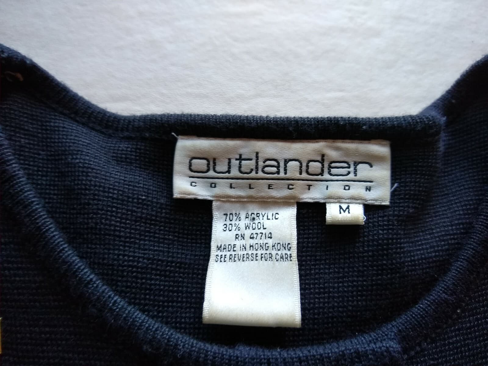 Vintage Outlander Collection Wool Blend Studded Cardigan Jacket Button Black M - Thumbnail 8
