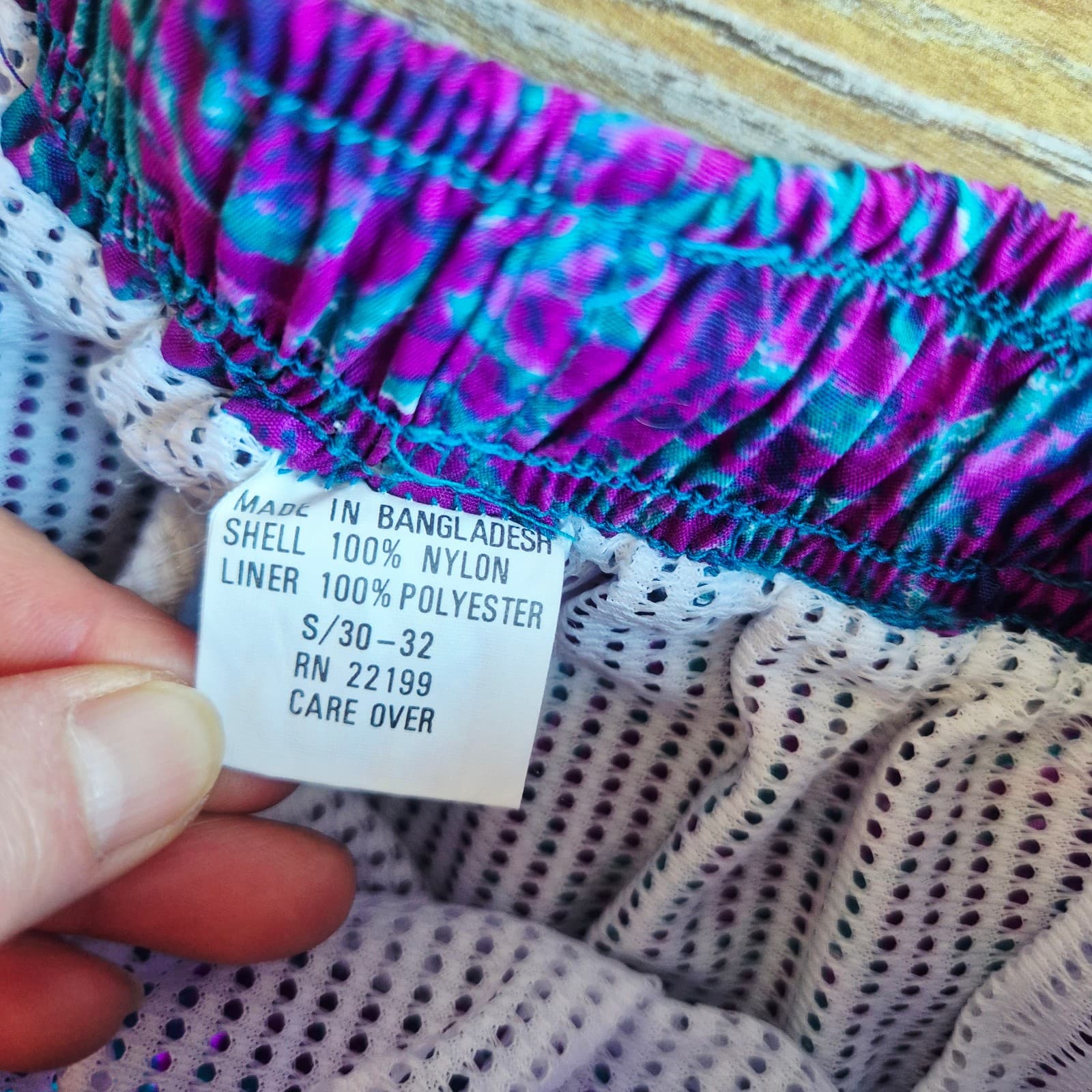 Vintage Maui Trading Company Floral Swim Short Mesh Liner Purple Green Men's S - Thumbnail 8