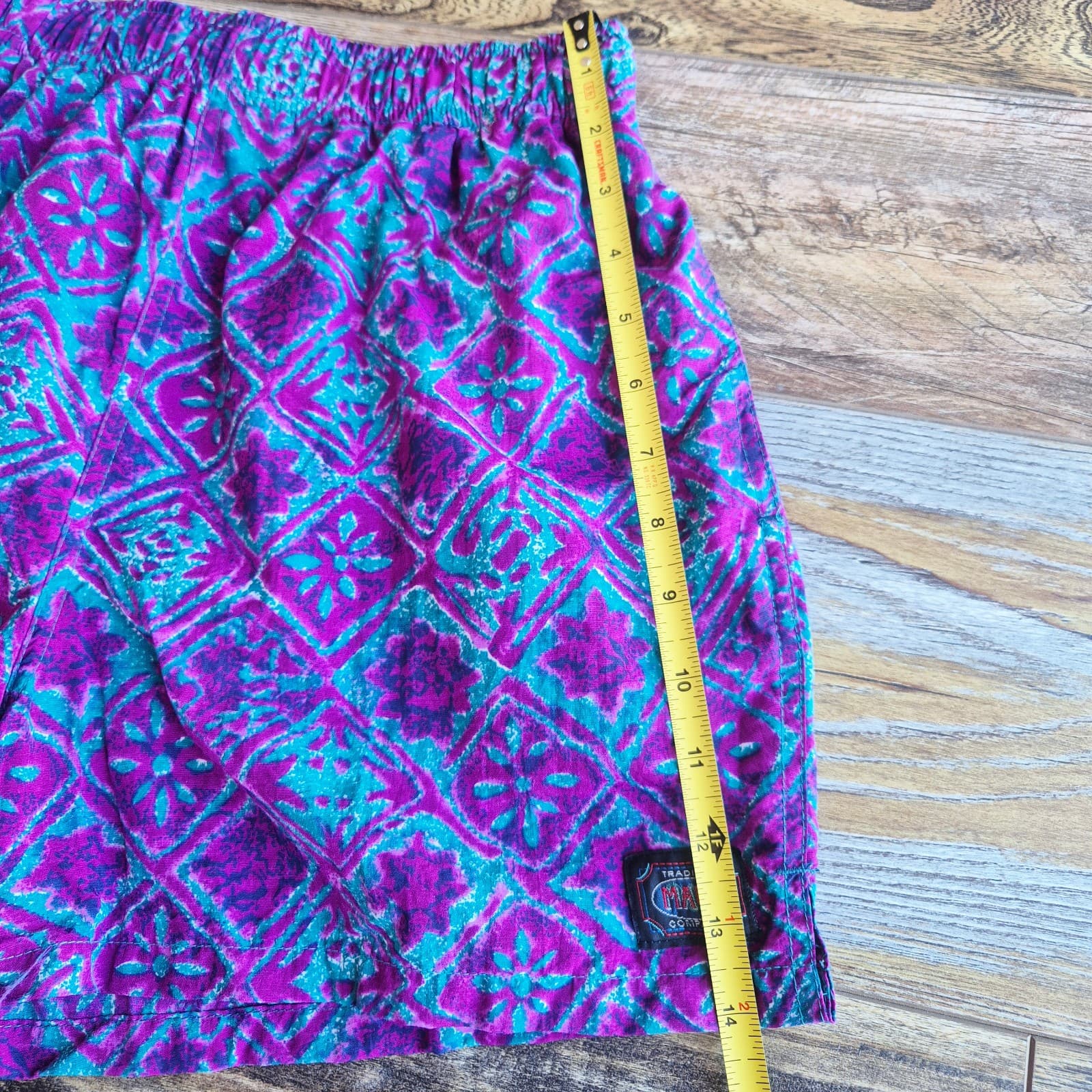 Vintage Maui Trading Company Floral Swim Short Mesh Liner Purple Green Men's S - Thumbnail 12