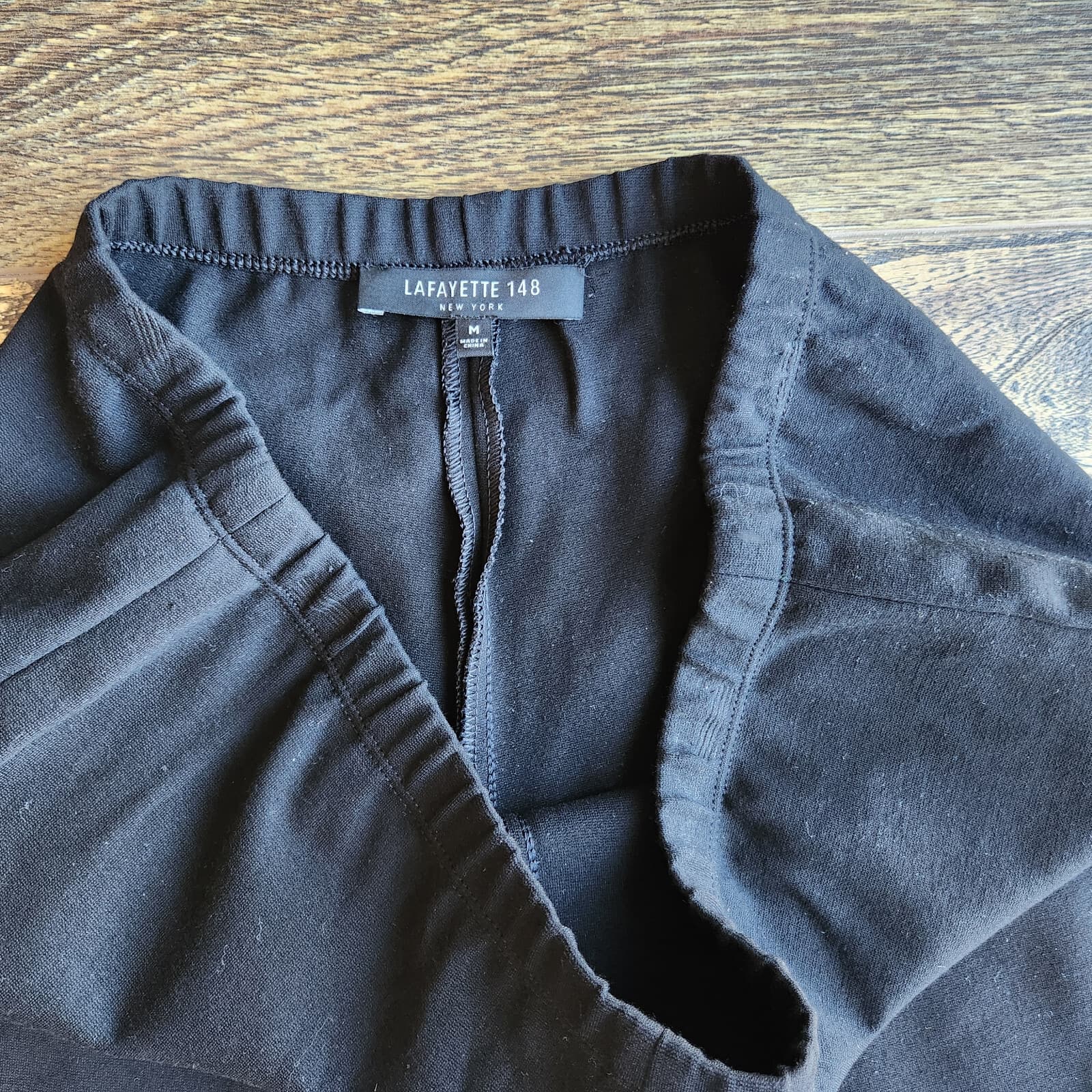 Lafayette 148 New York Park Legging Elastic Waist Pull-On Stretch Black Womens M - Thumbnail 7