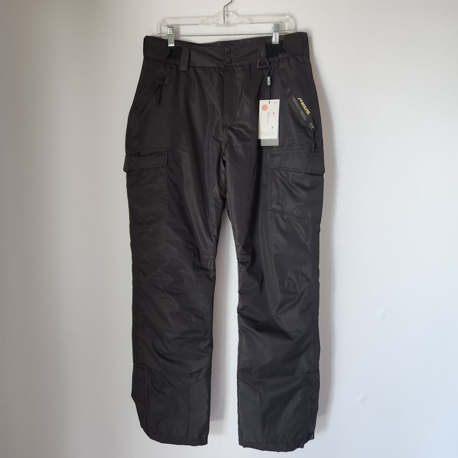 NWT WULFUL Snowboard Ski Pants Insulated Waterproof Cargo Pocket Black Women L - Thumbnail 5