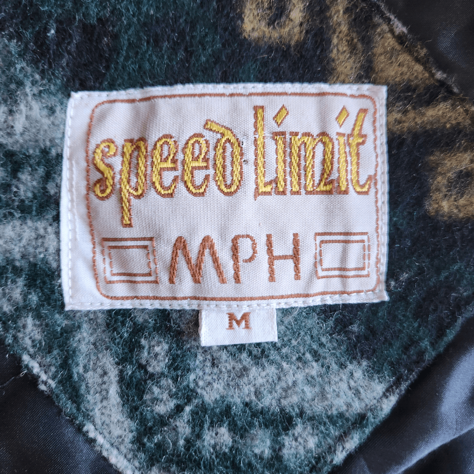 Vintage Speed Limit MPH Holiday Wool Blend Quilted Lined Vest Button Pocket Sz.M - Thumbnail 7