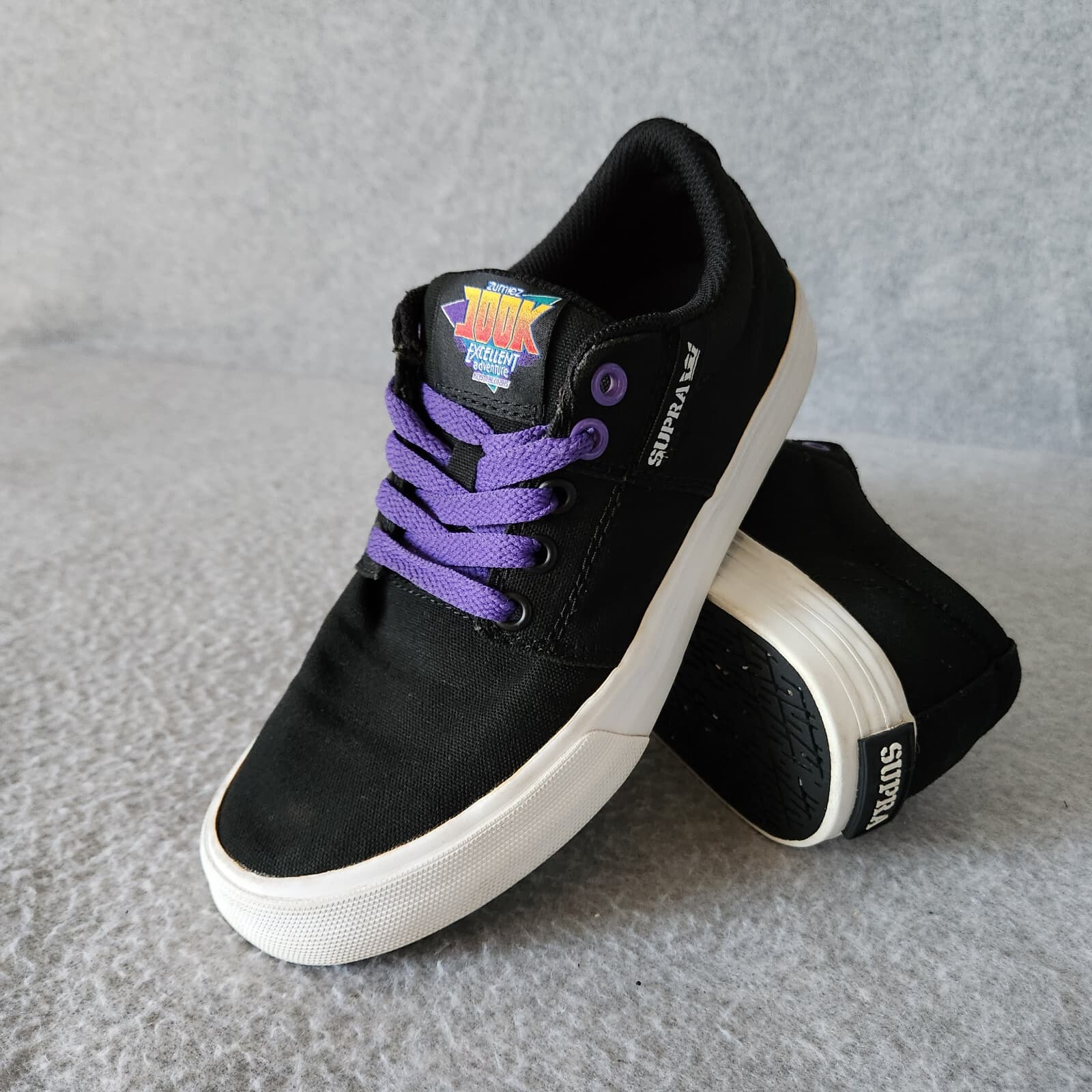SUPRA x ZUMIEZ 100K Canvas Sneakers Stacks Vulc 2 Lace-Up Black Men's US5 - Thumbnail 3