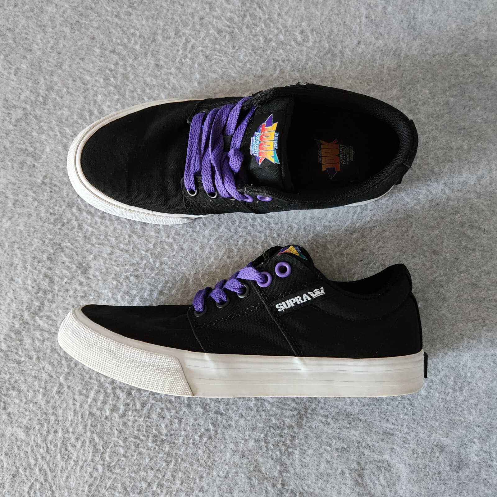 SUPRA x ZUMIEZ 100K Canvas Sneakers Stacks Vulc 2 Lace-Up Black Men's US5 - Thumbnail 2