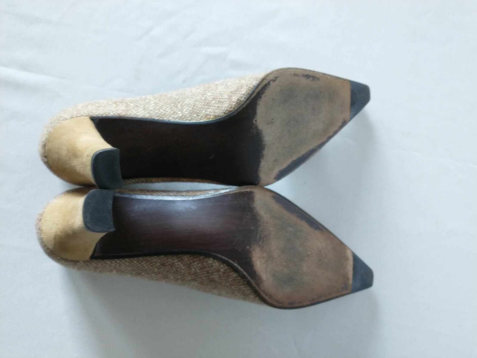 STUART WEITZMAN Tan Tweed Bejeweled Pumps Evening Shoes Embellished Women US5M - Thumbnail 8