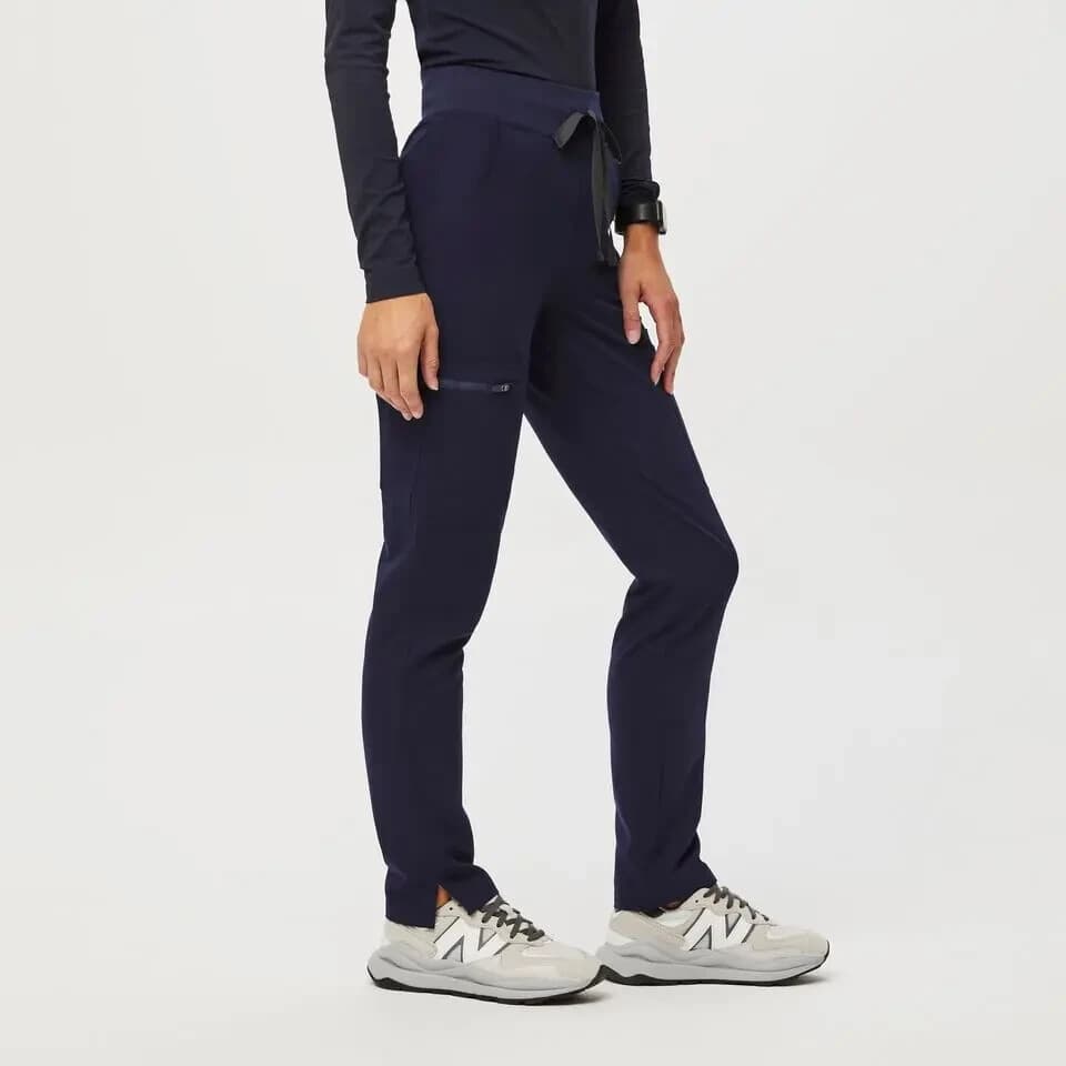 FIGS High Waisted Yola Skinny Scrub Pants 11-Pockets Stretch Navy Blue Women's L - Thumbnail 6