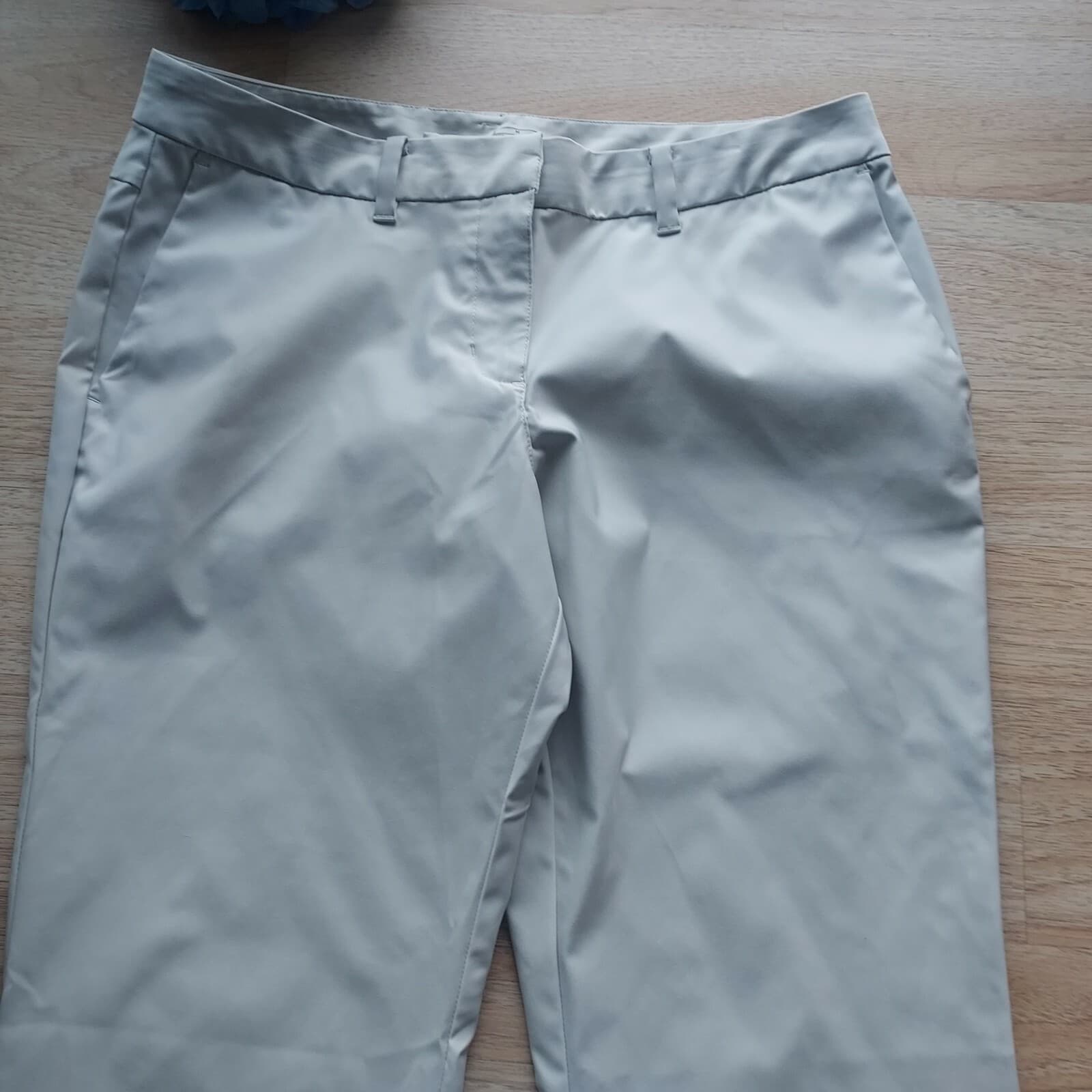 Nike Golf Flex Dri-Fit Woven Crop Pants Sweat Wicking Pocket Zip Cream Women M - Thumbnail 4