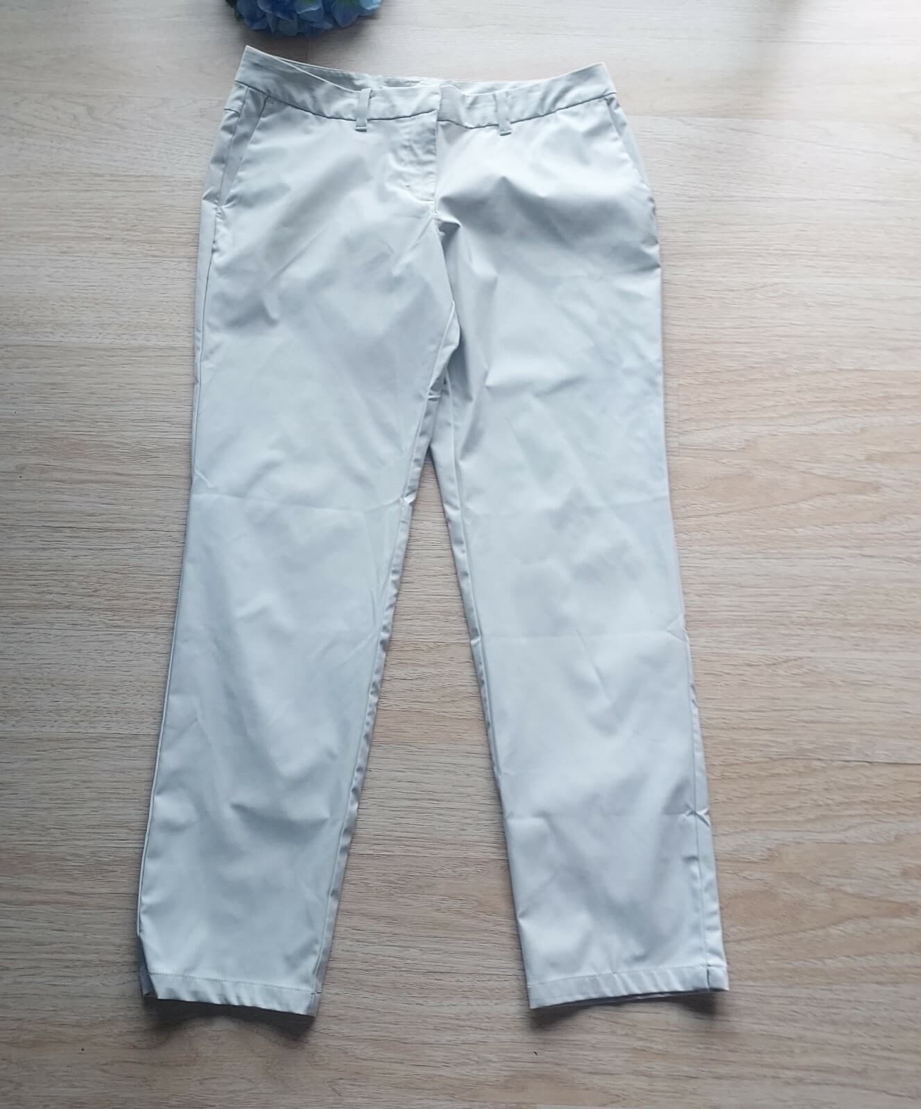 Nike Golf Flex Dri-Fit Woven Crop Pants Sweat Wicking Pocket Zip Cream Women M - Thumbnail 2