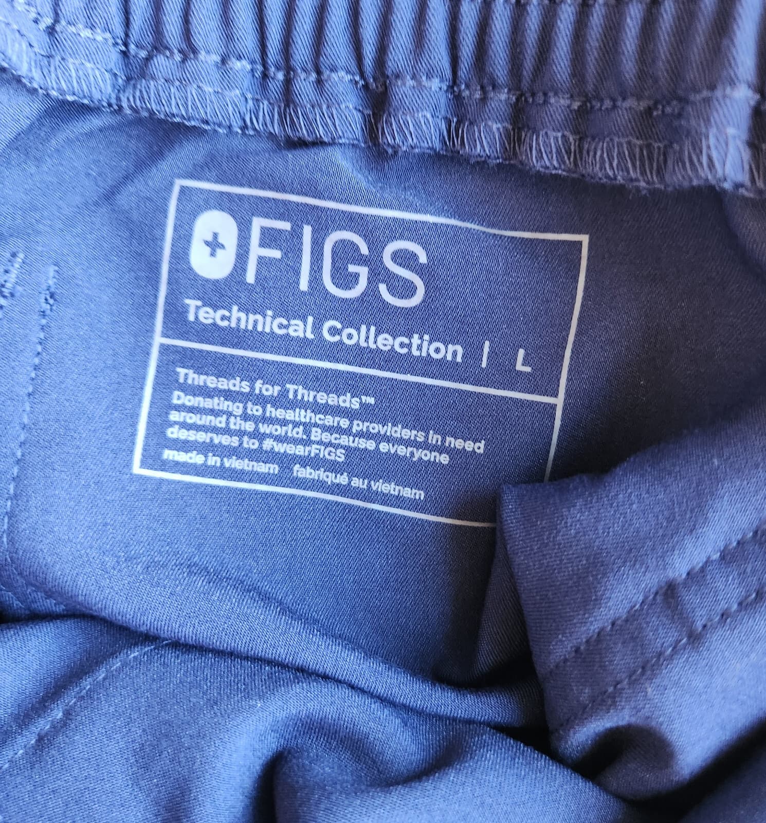 FIGS High Waisted Yola Skinny Scrub Pants 11-Pockets Stretch Navy Blue Women's L - Thumbnail 14