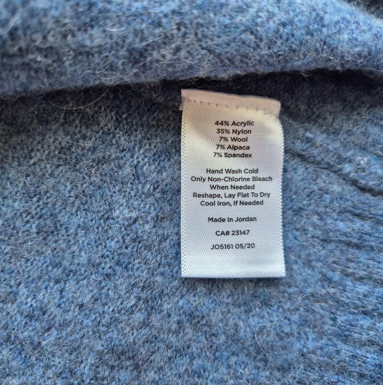 Talbots Open Front Long Duster Cardigan Pocket Acrylic Wool Alpaca Blue Sz.MP - Thumbnail 7