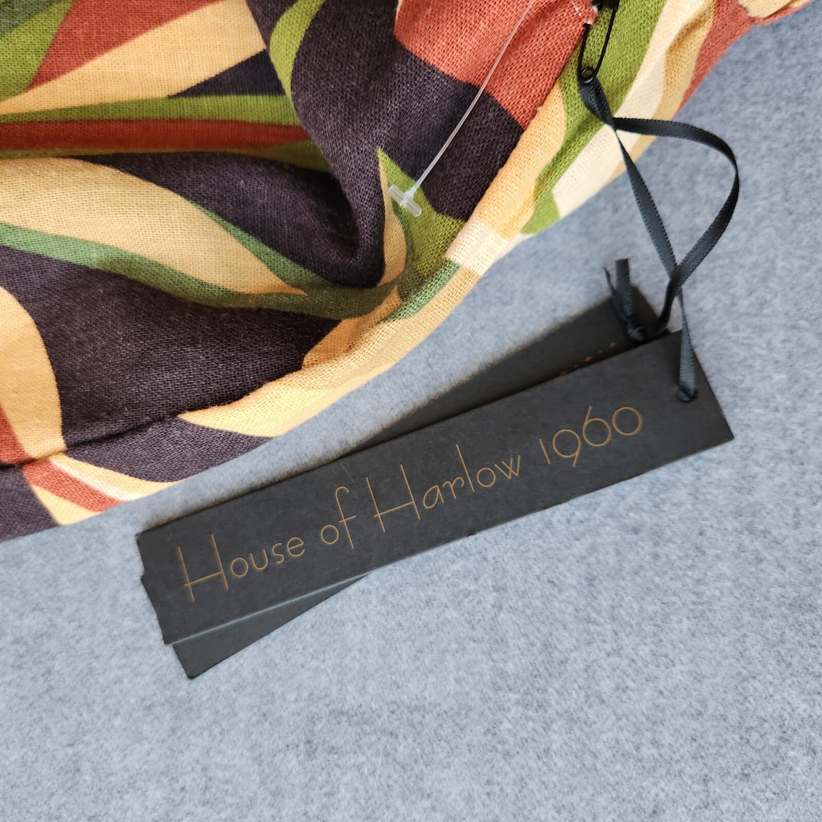 NWT House of Harlow 1960 Linen Blend Tiered Maxi Skirt Pull On Belt Tropical M - Thumbnail 8