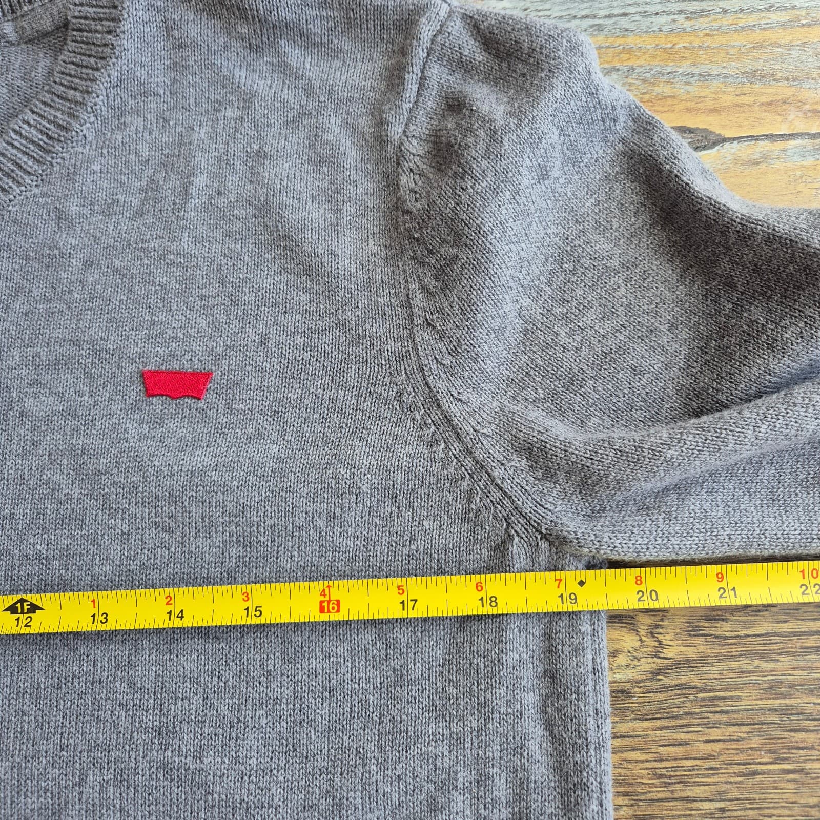 Levi's Housemark Cotton Wool V-Neck Sweater Pullover Long Sleeve Grey Men's M - Thumbnail 13