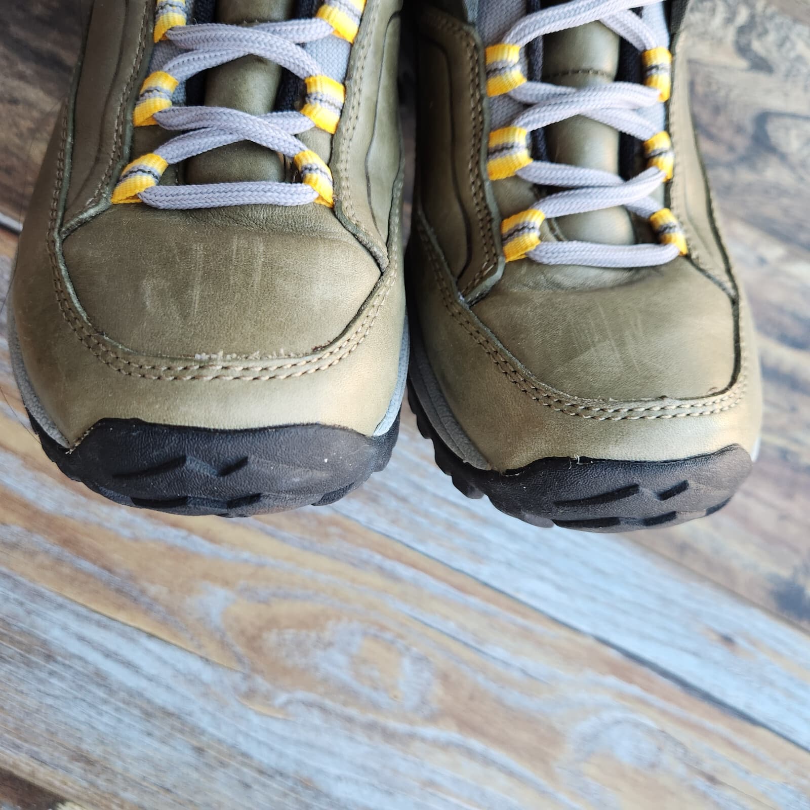 Merrell Women's 6.5 Leather Hiking Travel Shoes Air-Cushion Lace Vie Deep Olive - Thumbnail 8