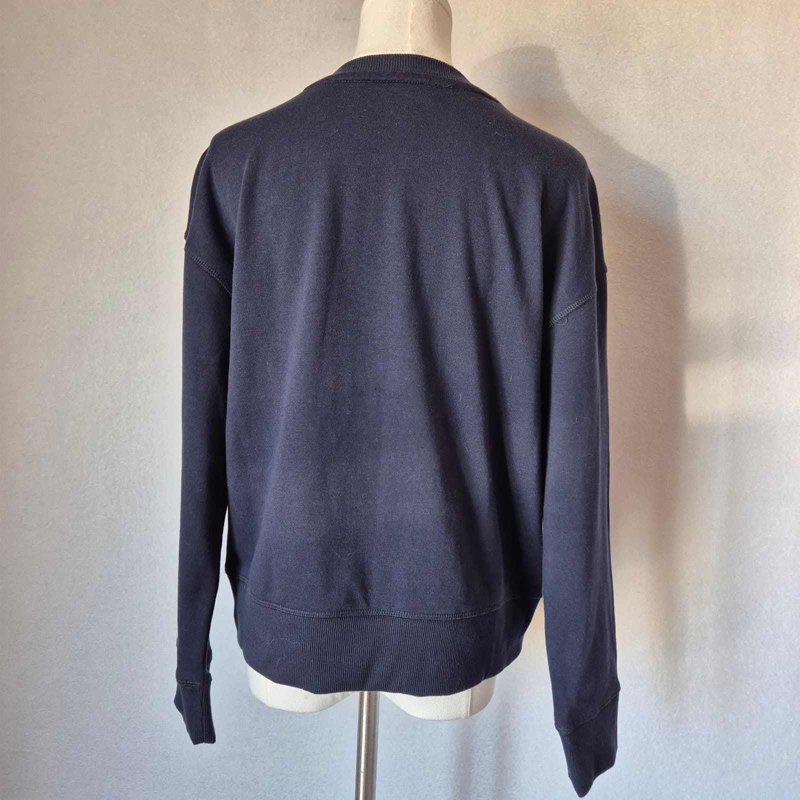 Tommy Hilfiger Polar Bear Embroidered Terry Knit Crewneck Sweatshirt Blue S/M - Thumbnail 6