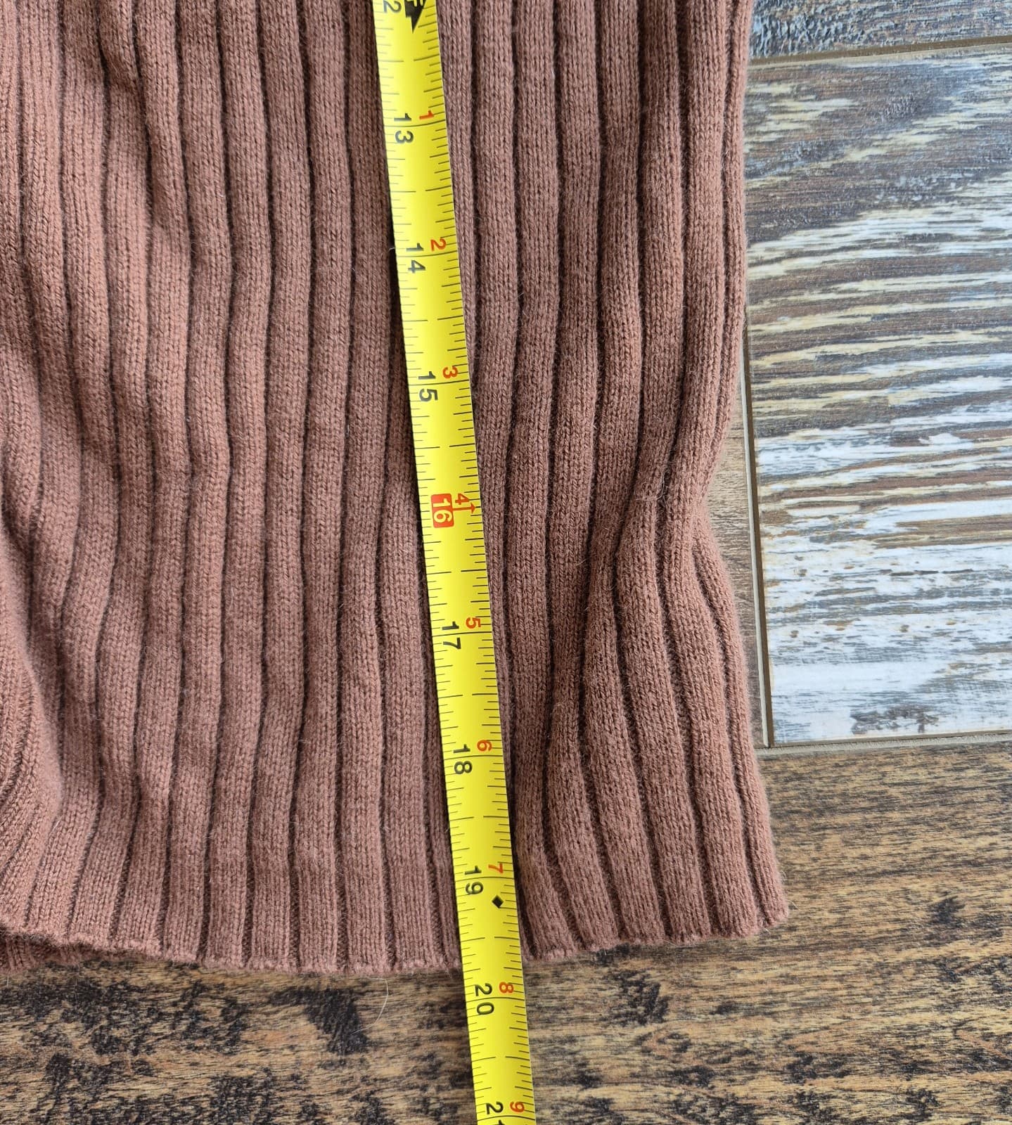 Aritzia Wilfred Size L Manila Wool Blend Ribbed Cropped Cardigan Button Brown - Thumbnail 14
