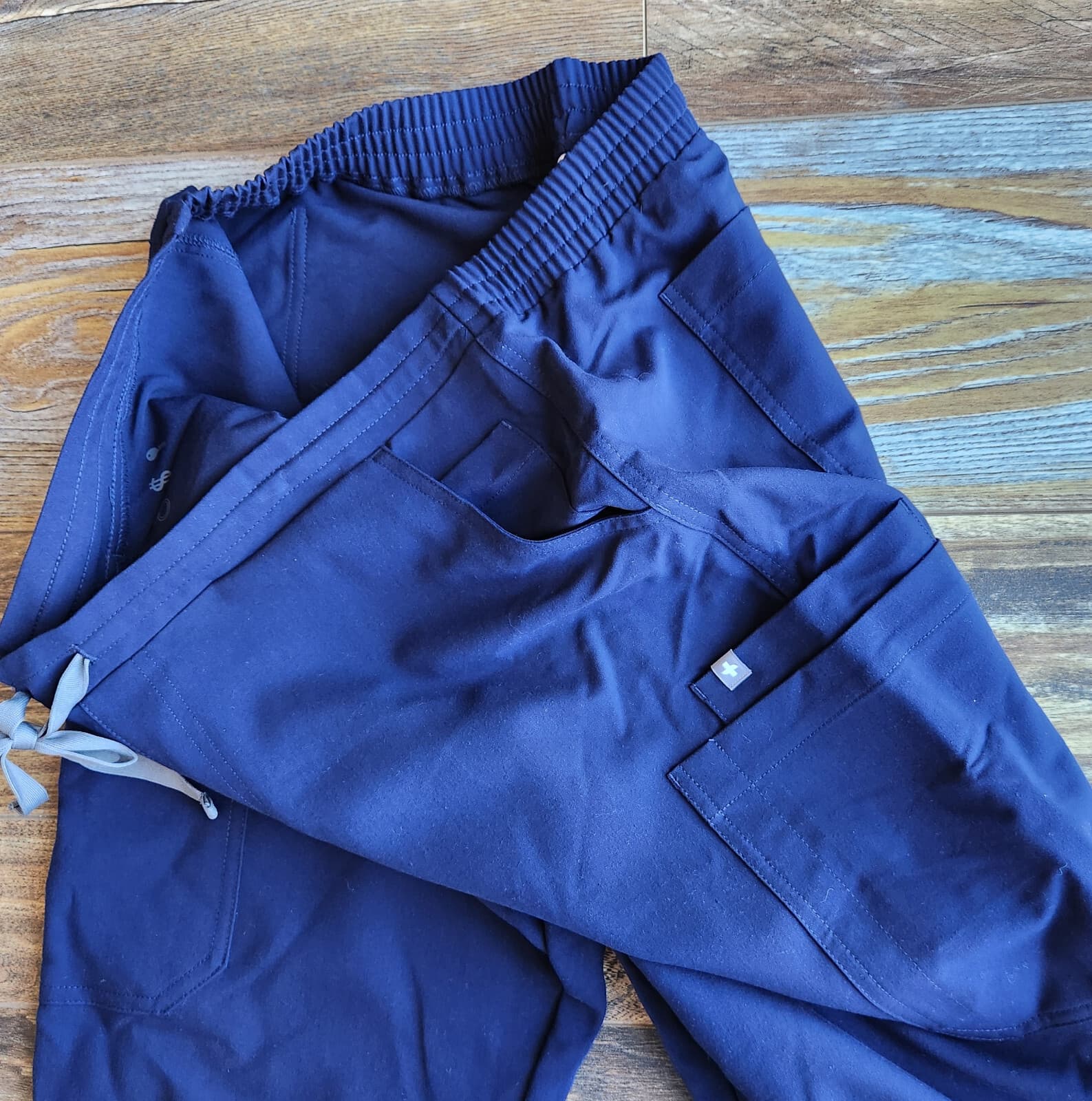 FIGS High Waisted Yola Skinny Scrub Pants 11-Pockets Stretch Navy Blue Women's L - Thumbnail 5