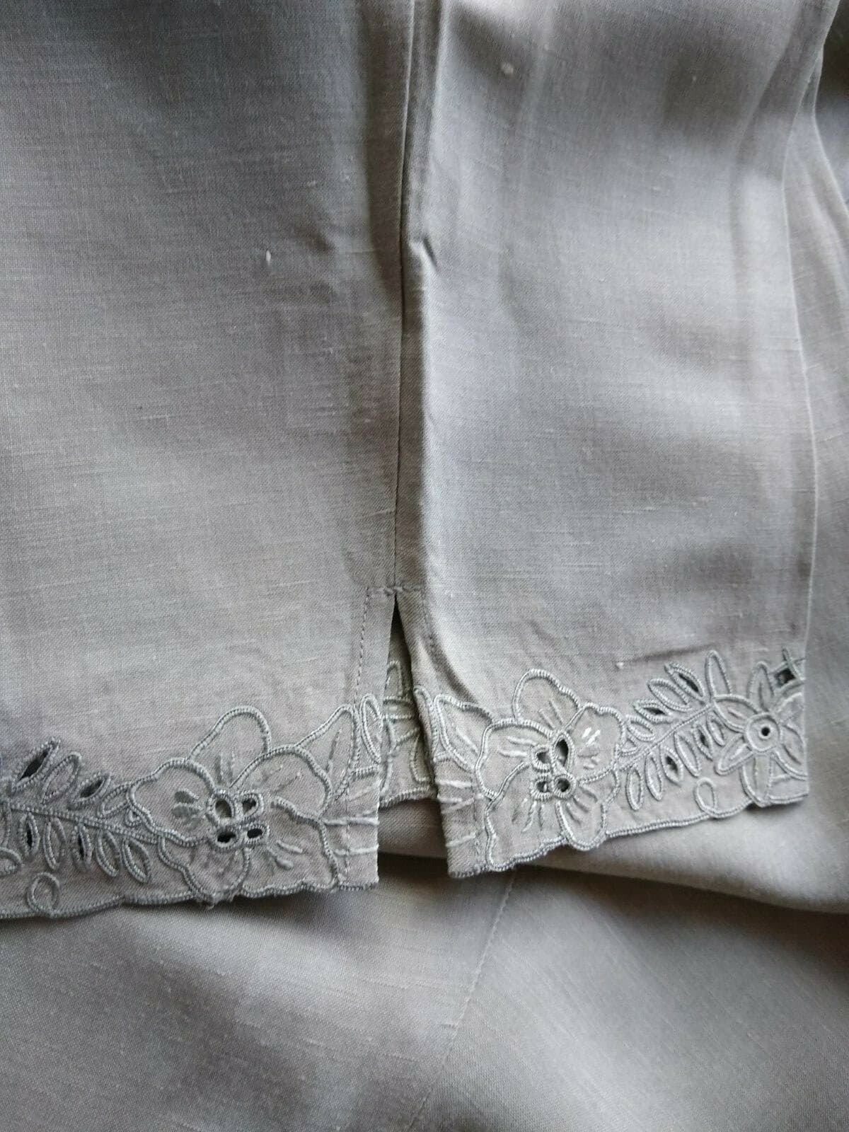 Tommy Bahama Silk Linen Blend Embroidered Crop Capri Pants Green Women Sz.12 - Thumbnail 7