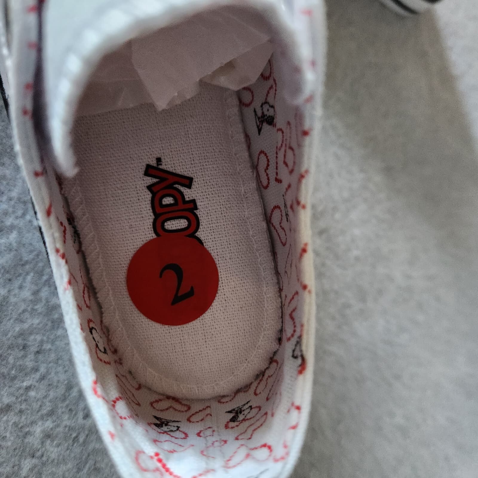 NWoB Peanuts Snoopy Hearts Canvas Sneakers Lace-Up White Youth US2 - Thumbnail 10
