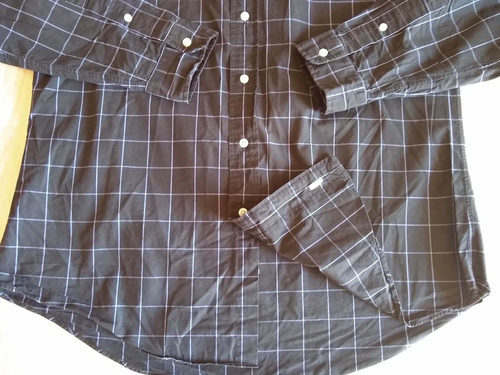 RALPH LAUREN GOLF Casual Shirt Long Sleeve Button-down Black Check Sz.L - Thumbnail 4