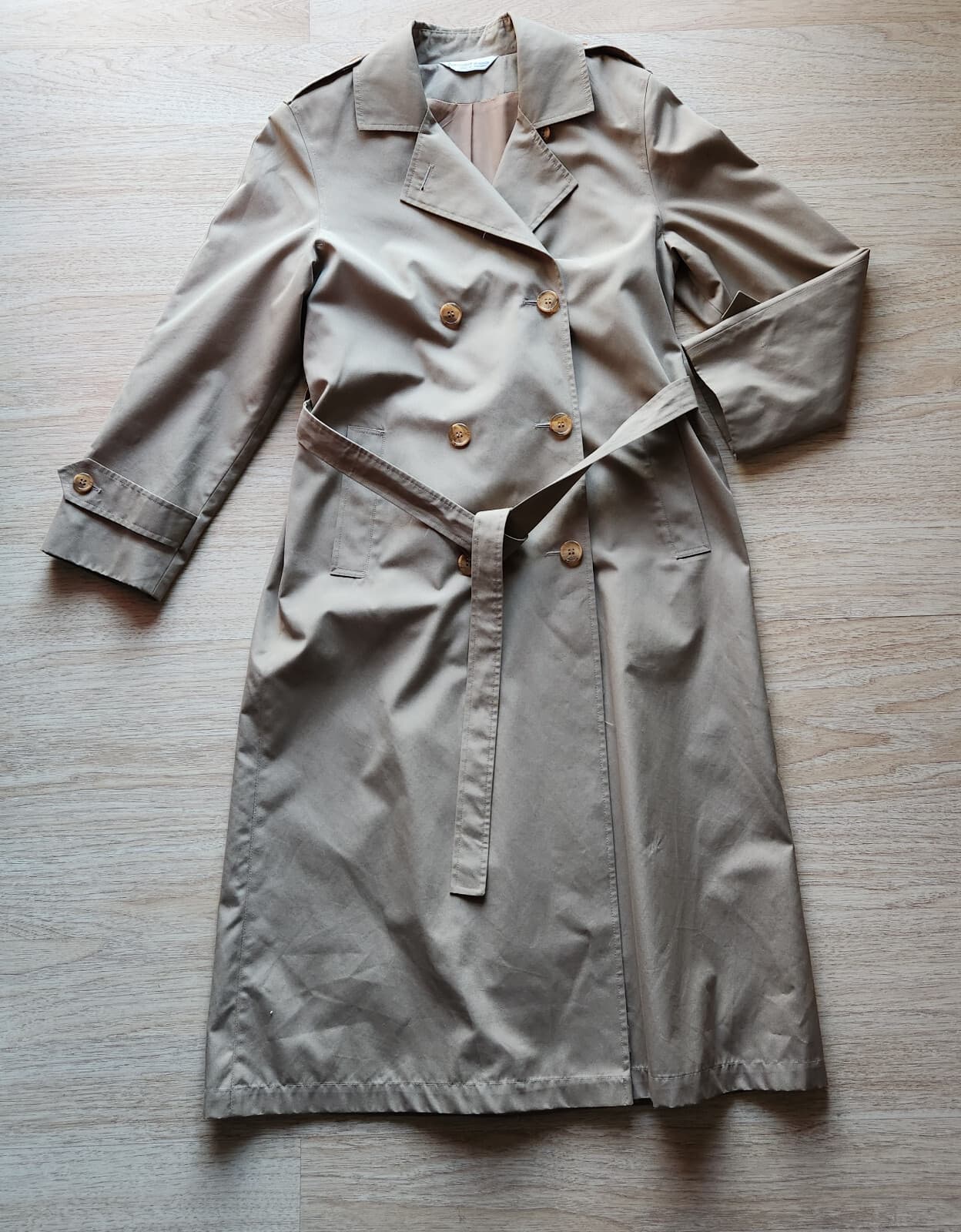 Vintage Forecaster Of Boston Double Breasted Trench Coat Belt Khaki Women's 7/8 - Thumbnail 6