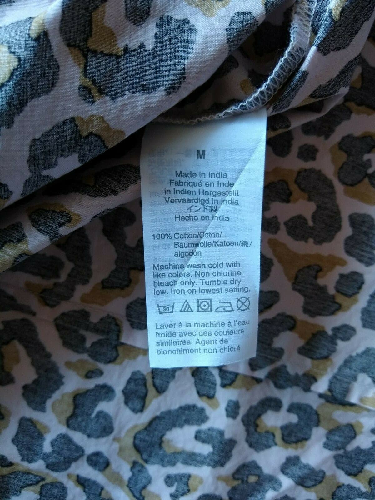 J.CREW Cotton Top Blouse Long Sleeves Buttons Animal Leopard Print Sz.M - Thumbnail 10