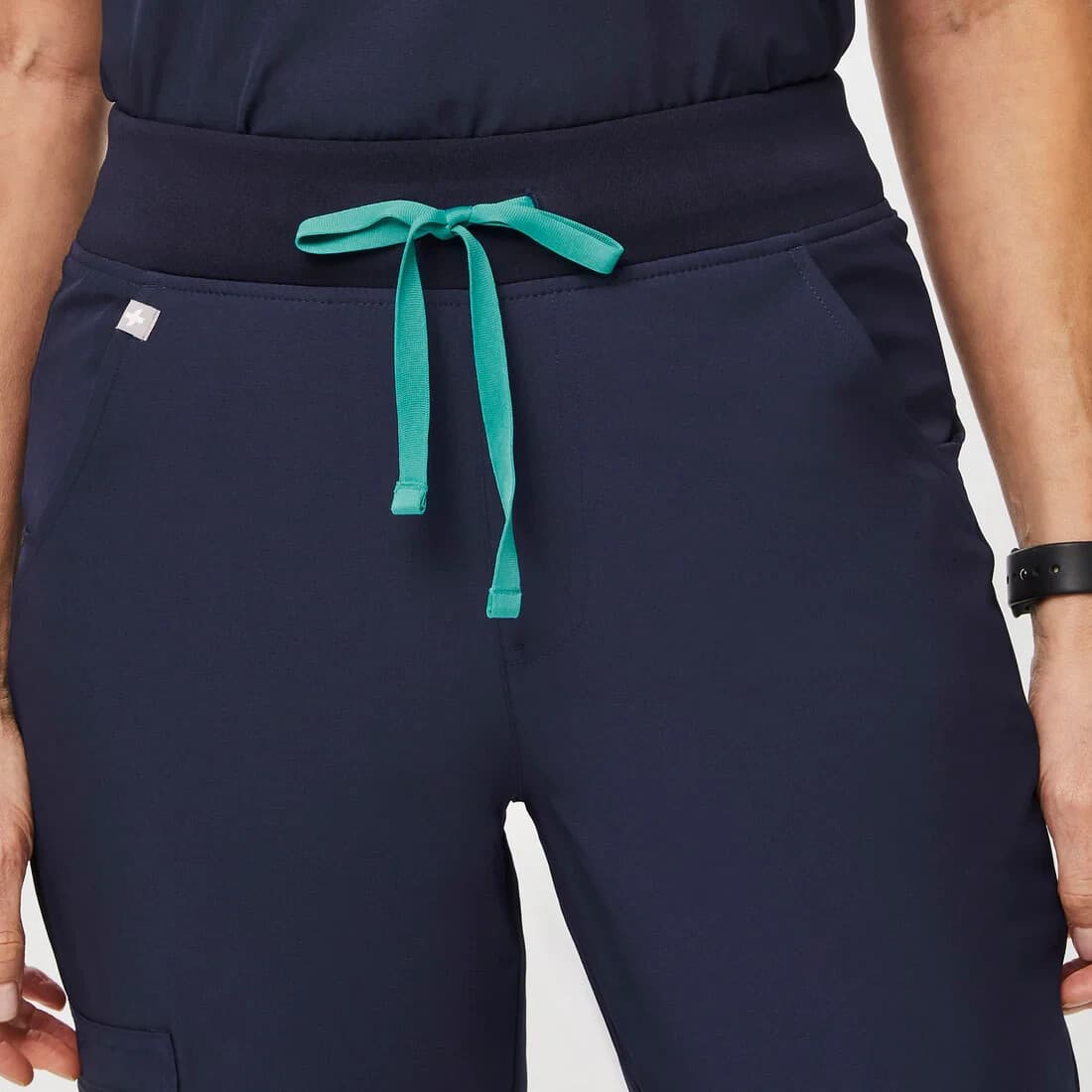 FIGS High Waisted Zamora FREEx Lined Jogger Scrubs Pants Pocket Blue Women's MP - Thumbnail 4