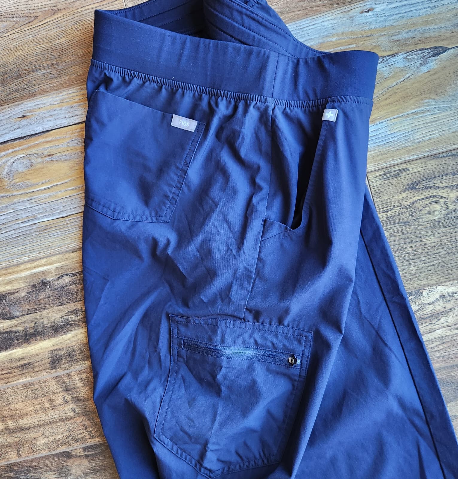 FIGS High Waisted Zamora FREEx Lined Jogger Scrubs Pants Pocket Blue Women's MP - Thumbnail 6