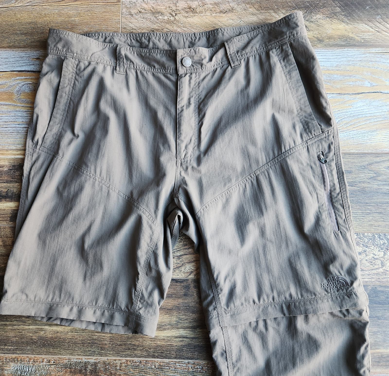 The North Face Men's 38 Hiking Convertible Zip-Off Shorts Pants Pocket Olive - Thumbnail 5