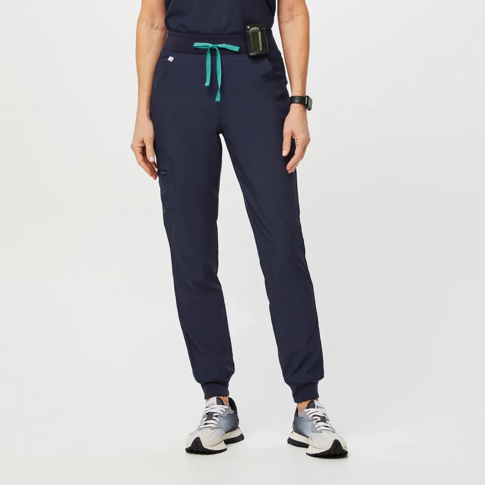 FIGS High Waisted Zamora FREEx Lined Jogger Scrubs Pants Pocket Blue Women's MP - Thumbnail 2