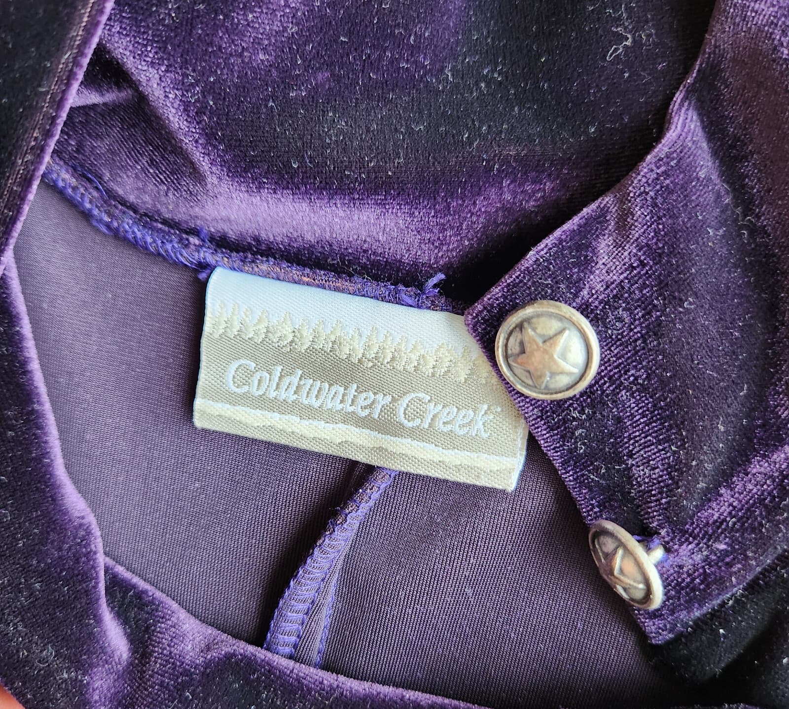 Vintage Coldwater Creek Velvet Evening Party Maxi Dress Mockneck Purple Bust 40" - Thumbnail 11