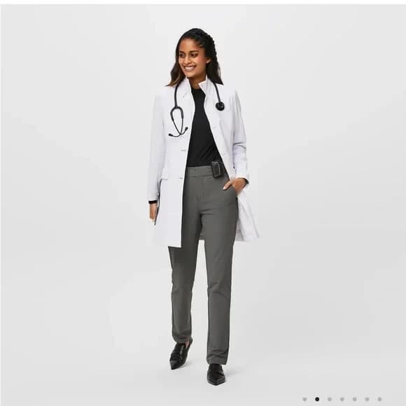 Figs Figspro Skinny Zip Fly Trouser 6-Pockets Elastic Waist Stretch Gray Women S - Thumbnail 4