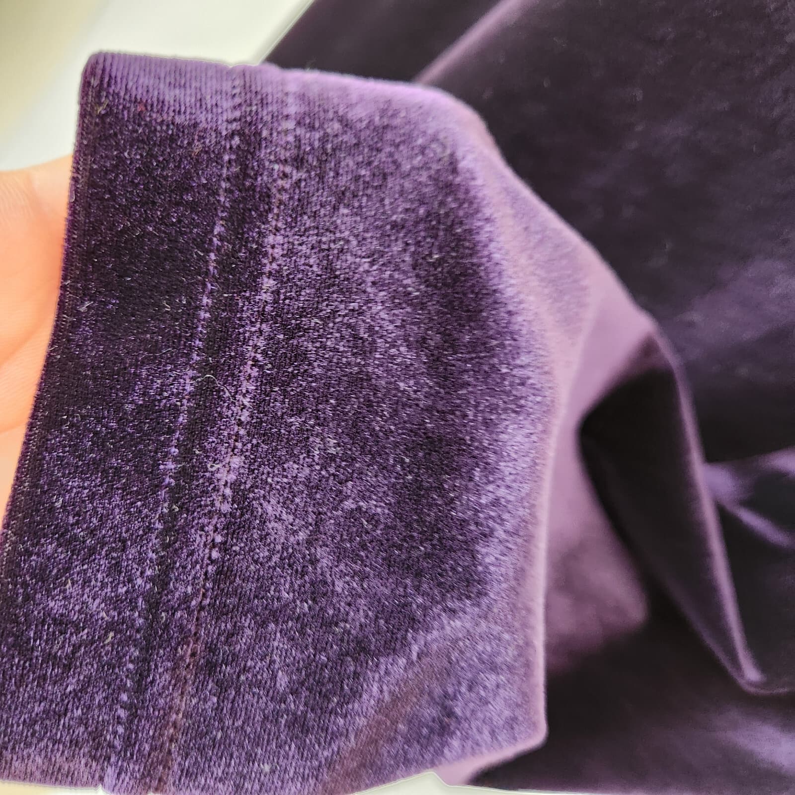 Vintage Coldwater Creek Velvet Evening Party Maxi Dress Mockneck Purple Bust 40" - Thumbnail 6