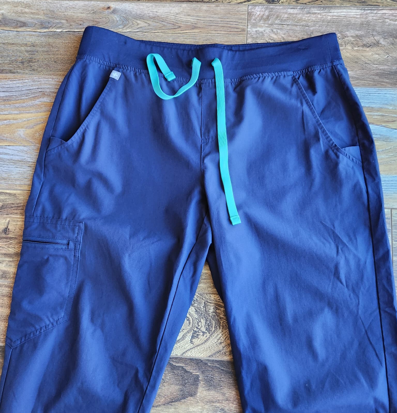 FIGS High Waisted Zamora FREEx Lined Jogger Scrubs Pants Pocket Blue Women's MP - Thumbnail 3