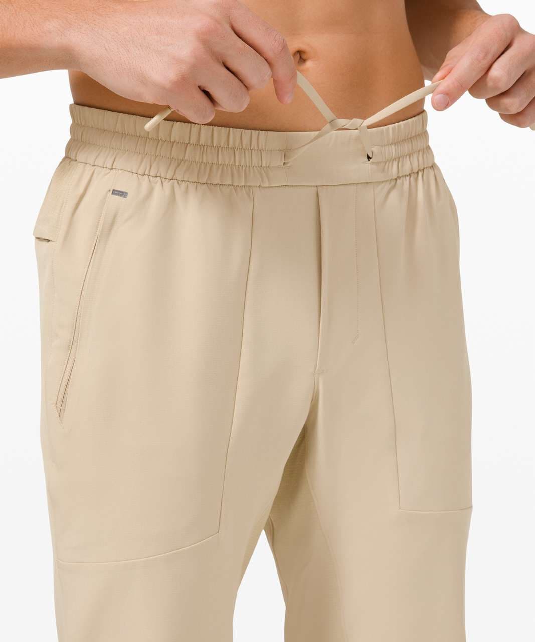 Lululemon License To Train Pant 30" Snap Hem Drawstring Stretch Beige Men's S - Thumbnail 8