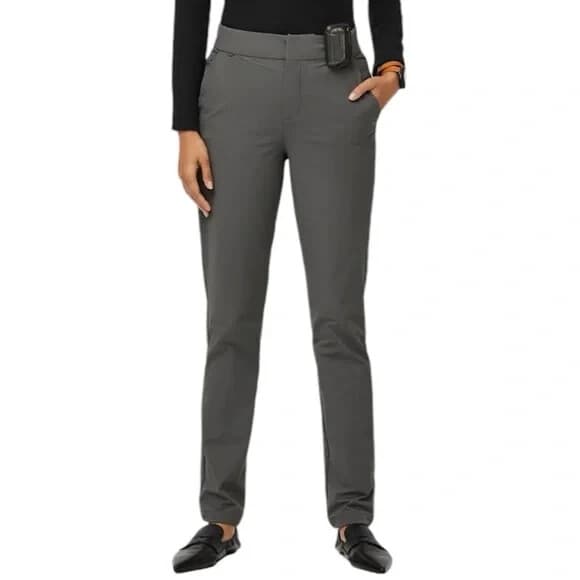 Figs Figspro Skinny Zip Fly Trouser 6-Pockets Elastic Waist Stretch Gray Women S - Thumbnail 5