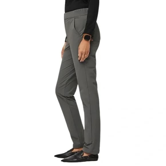 Figs Figspro Skinny Zip Fly Trouser 6-Pockets Elastic Waist Stretch Gray Women S - Thumbnail 2
