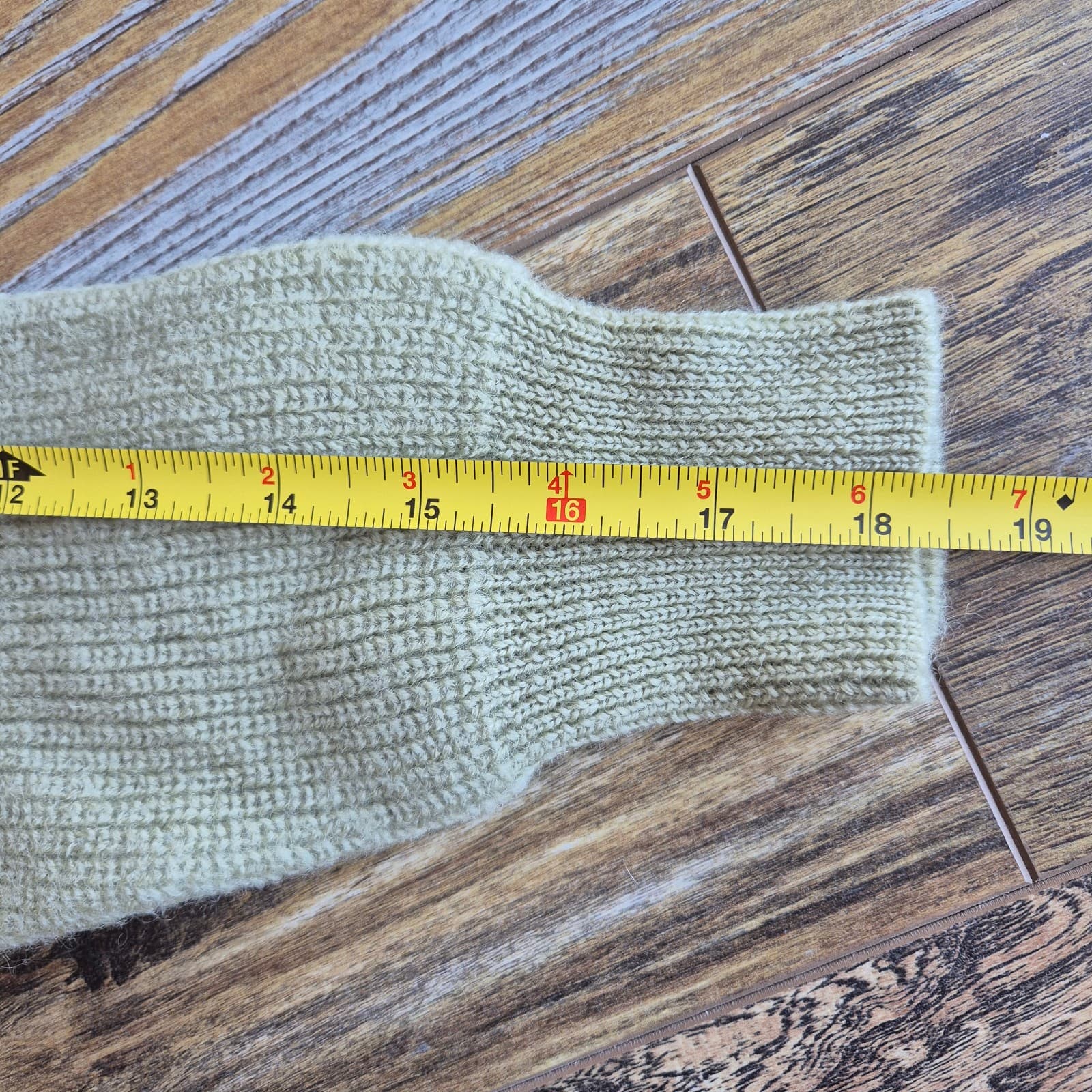 Vintage Lautreamont Japan 100% Wool Cardigan V-Neck Button Pocket Green Womens M - Thumbnail 11