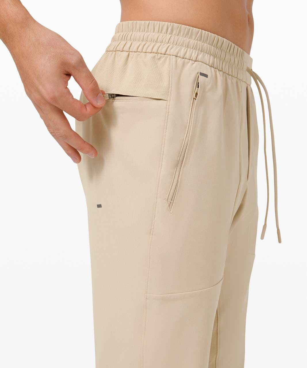 Lululemon License To Train Pant 30" Snap Hem Drawstring Stretch Beige Men's S - Thumbnail 7