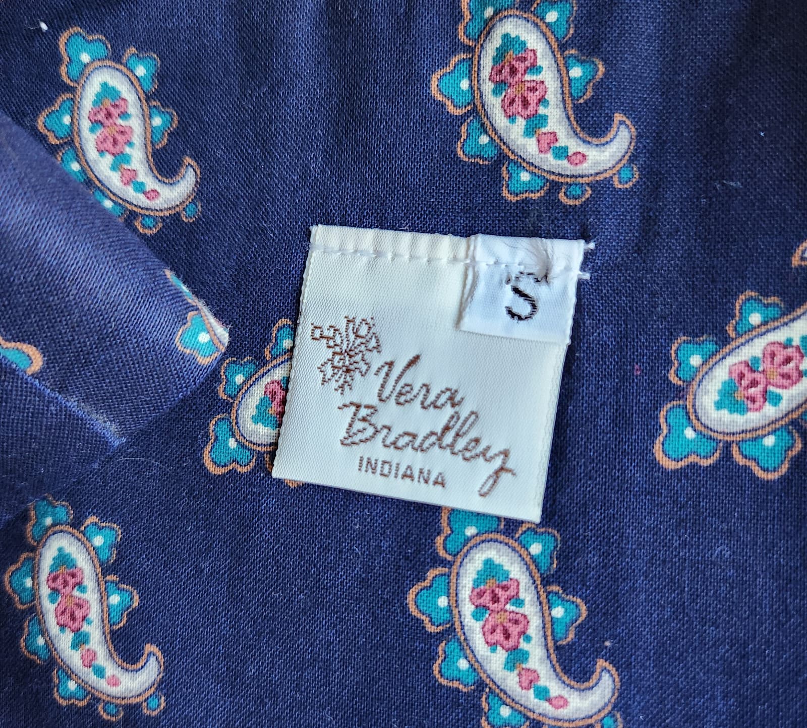 Vintage Vera Bradley Indiana Paisley Cottage Jumper Dress Sleeveless Blue Sz.S - Thumbnail 10